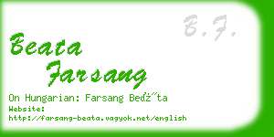 beata farsang business card